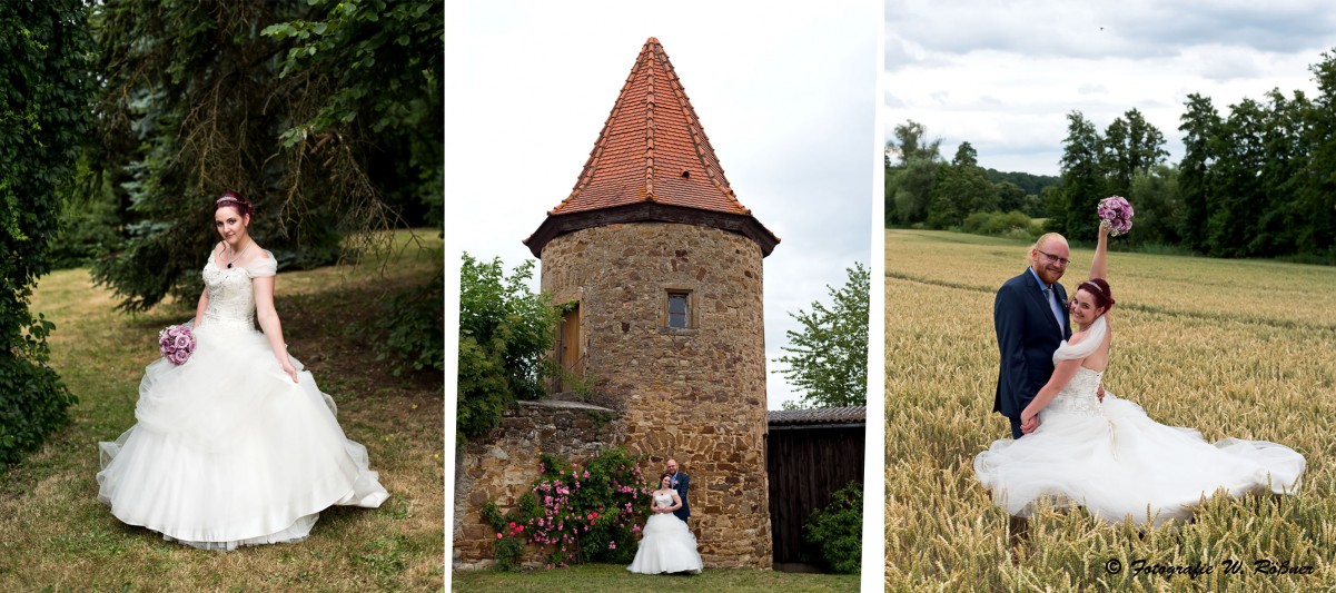 Brautfotos direkt am Schloss in Franken
