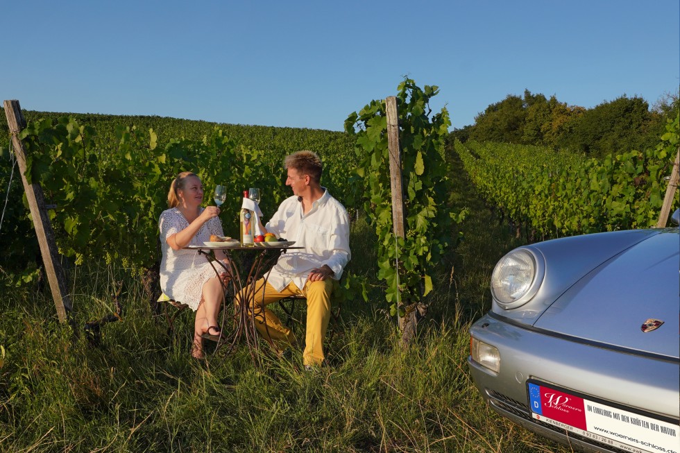 Picknick im Weinberg in Franken
